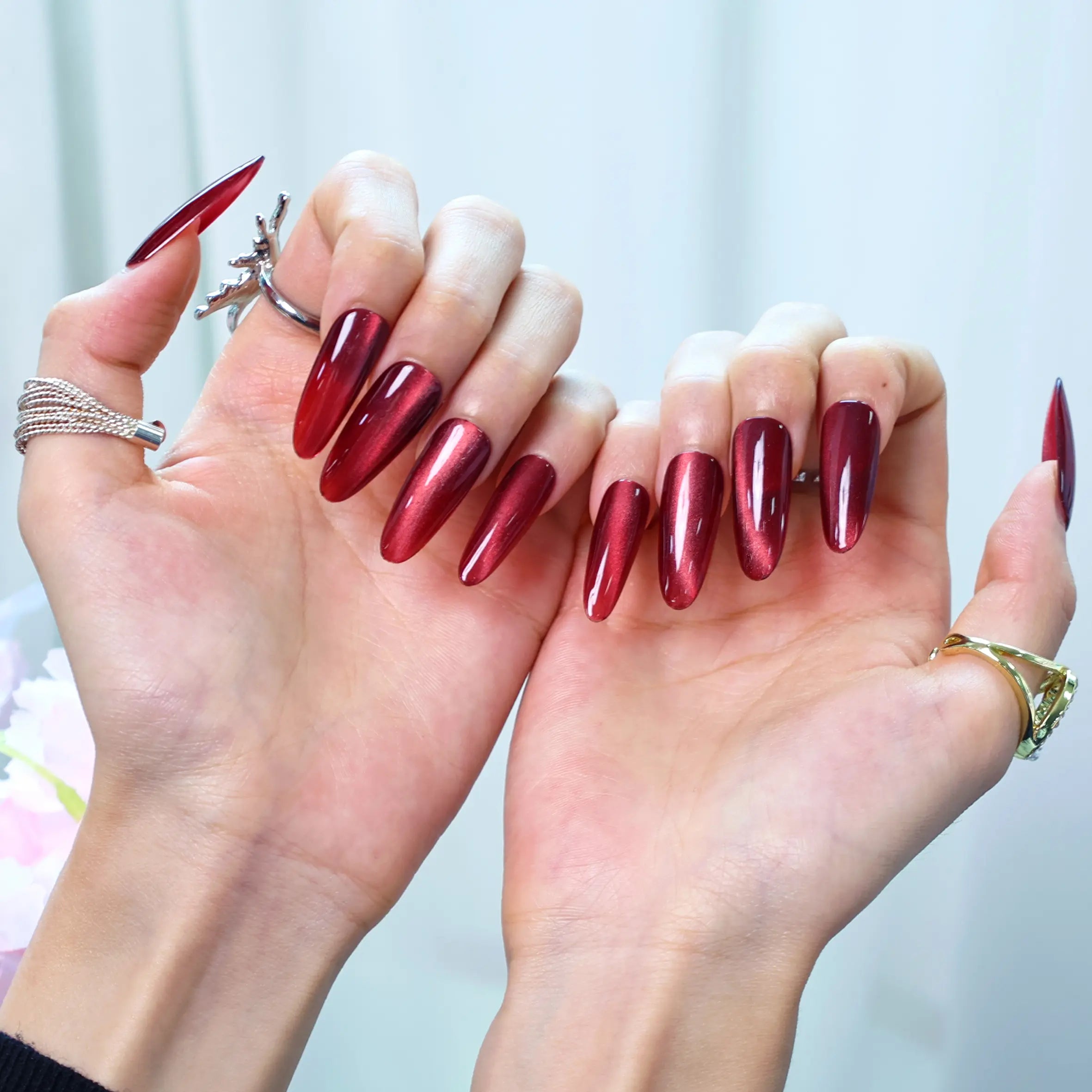 Gleaming Crimson-Long Oval [Be Real Not Perfect]