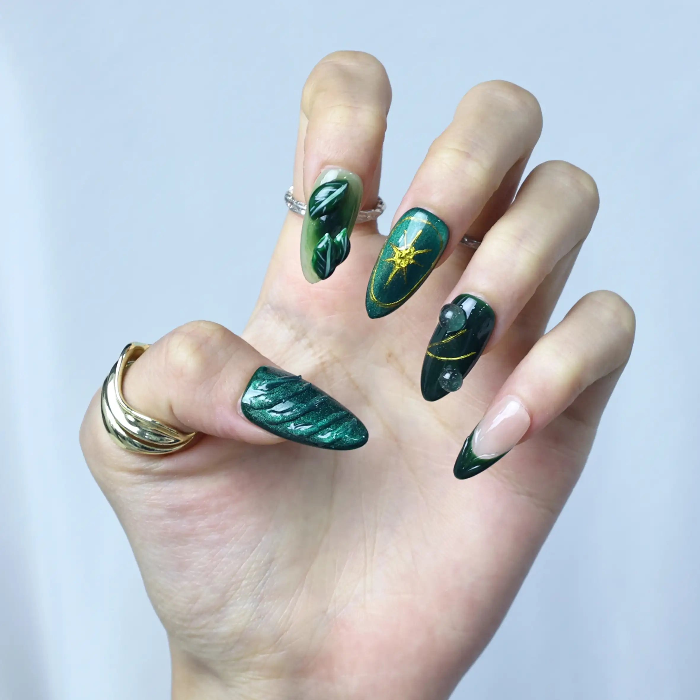 Emerald Wave-Medium Almond