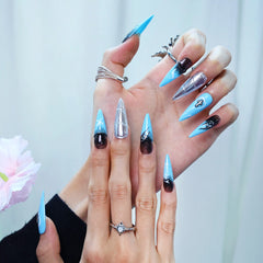 Sapphire Cross-Long Stiletto [Never Give Up]