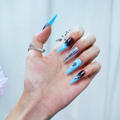 Sapphire Cross-Long Stiletto [Never Give Up]
