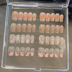 Clear Polippie nail collector box for organizing handmade press-on nails, 12x12cm size