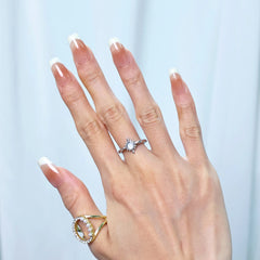 Simple squoval nails in nude and white for clean elegance