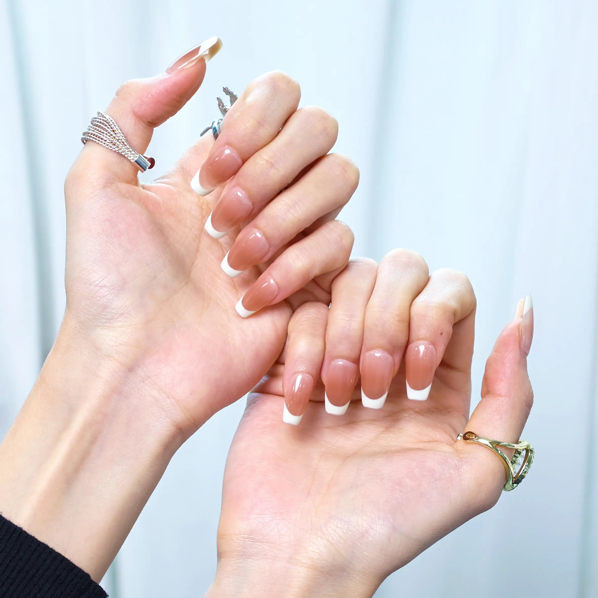 Everyday wear press-on nails with a polished French finish
