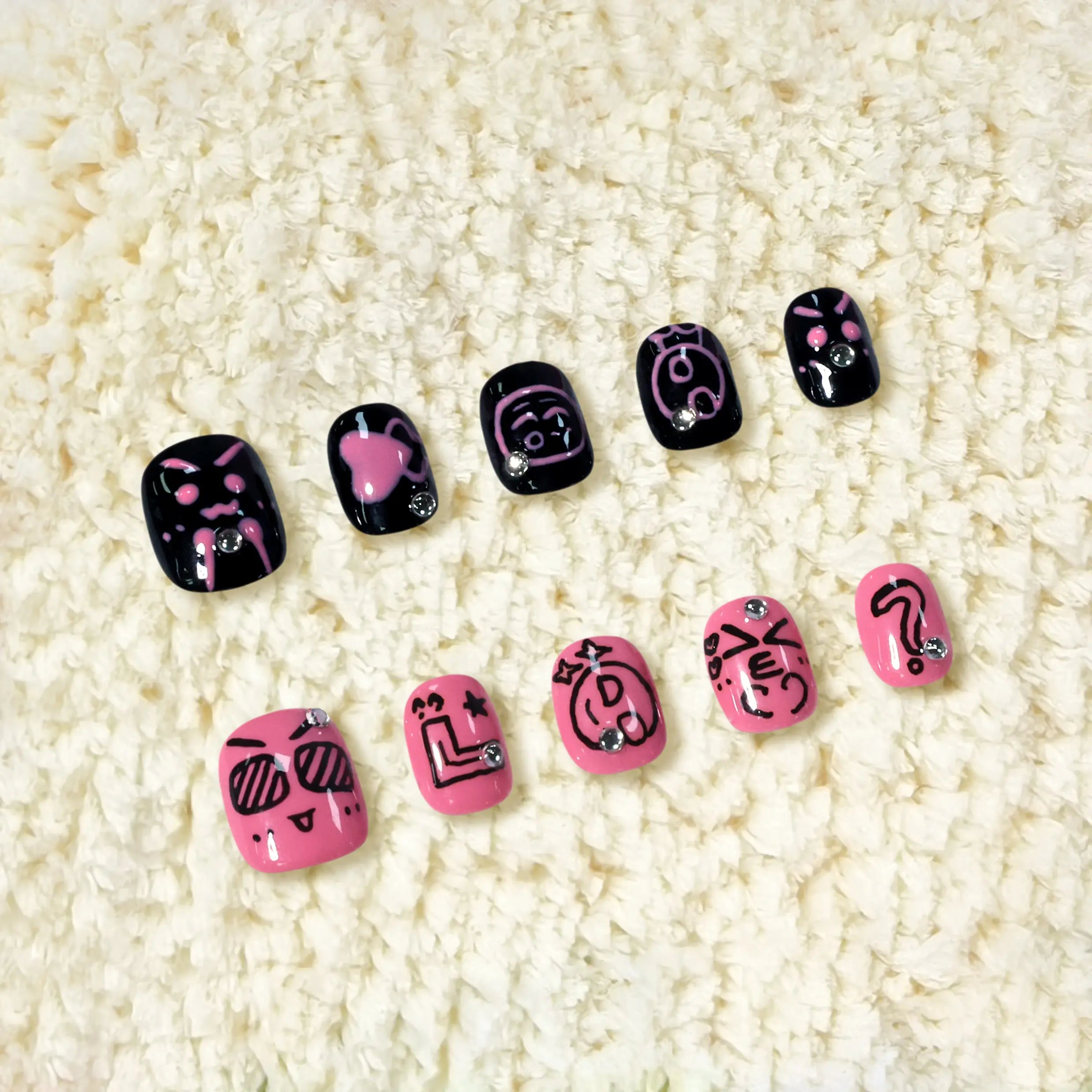 Display of Full set of fun nail designs for product detail